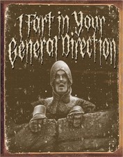 Tin Metal Signs Home Décor Monty Python - Black Knight Security Tin - Nostalgic