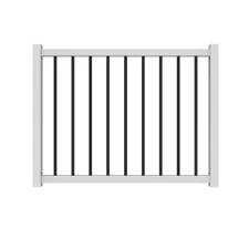 Veranda Rail Gate Kit 3in. to 48in. Poly-Composite in White W/ Metal Balusters