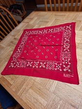 Vintage Red Fast Color 100 Cotton Bandana No. 13960 20x20 Made In USA