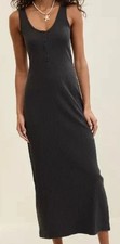 NWT Aerie Double V Henley Bodycon Maxi Dress Smoked Gray Size XS RV $59.95 NEW!