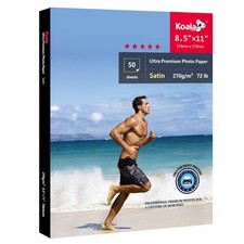 Koala Ultra Premium Photo Paper 8.5 x 11 In Satin 8.5"x11", White 