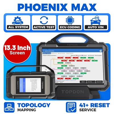 2026 TOPDON Phoenix Max Advanced Car Diagnostic Scanner ECU Programming ADAS HD