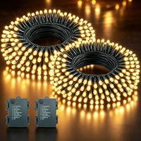Lichterkette AußEn 10M 100Leds Batterie Mit Timer 8 Modi Warmweiß 2 Stk Deko