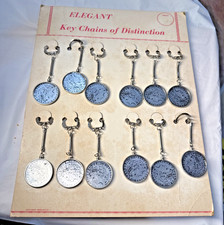 Vtg Novelty Elegant Key Chains of Distinction Style Craft Original Display of 12