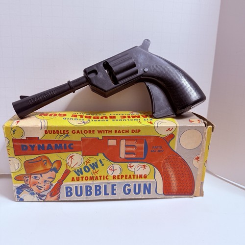 VINTAGE ATOMIC INDUSTRIES "DYNAMIC" REPEATING BUBBLE GUN TOY! #129 READ DESCRIPT