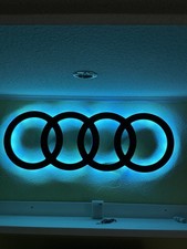 Audi Ringe mit LED Beleuchtung Wand Dekoration