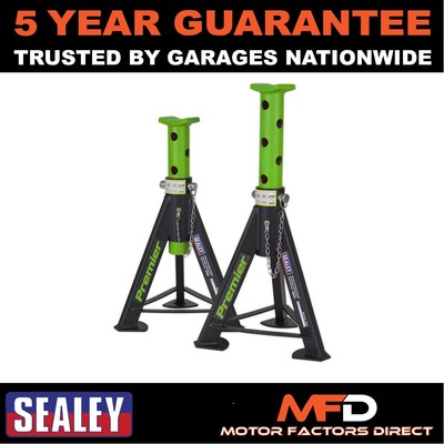 Sealey Premier Axle Stands (Pair) 6 Tonne Capacity per Stand Green AS6G