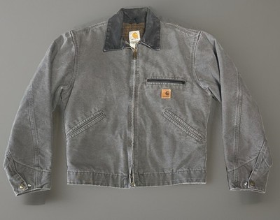 VTG Carhartt J97 GVL Gray Detroit Work Wear Jacket Size Small Regular