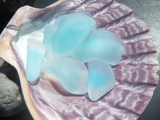 Sea Glass, Collection of Thick Chunky Baby Blue and Clear