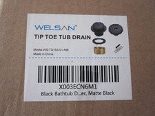 Welsan Tip-Toe Tub Drain Trim Set Conversion Kit Assembly- Matte Black