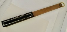 vintage Ely Co.+ clothes brush, 17", #1514, leather backing, new in orig box