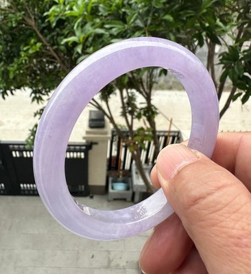 Natural Grade AAA Ice Lilac Lavender Burmese Jade jadeite bracelet bangle 57MM