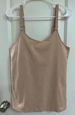 "NEW" AUDEN Nursing Cami, Tank Top with Built in Shelf Bra, Size XL Beige