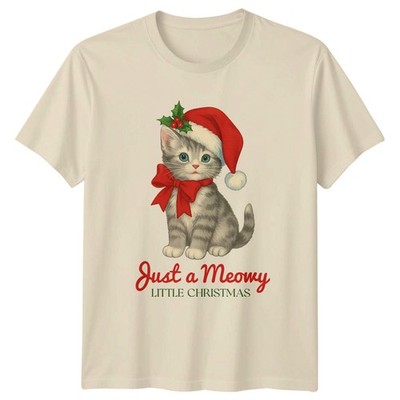 Just A Meowy Little Christmas Kätzchen Feiertage Männer Frauen Grafik T-Shirt