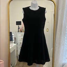 Versace versus   sleeveless  midi dress size 8 Black Eyelet