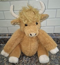 Highland Cow Plush Stuffed Animal Poseable Toy Brown Cow Collectable Item