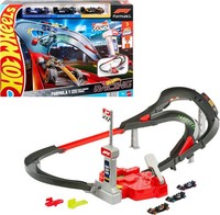 Hot Wheels 29112 Spielzeugauto-Trackset, 3 Formel 1 Die-Cast-Fahrzeuge Im MaßSta