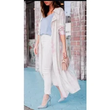 SOMETHING NAVY Spring DUSTER Runway Tie Dye Trench Size Medium