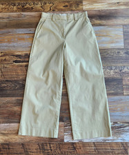 Abercrombie  Fitch Wide-Leg High Rise Cropped Pants Pocket Zip Green Women 28/6