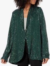 Show Me Your Mumu Large Green Dance Jacket Sequins Blazer Formal Gala Topper