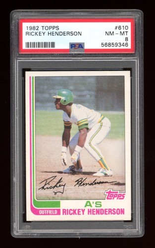 1982 Topps RICKEY HENDERSON #610 PSA 8 NM-MT Oakland Athletics HOF