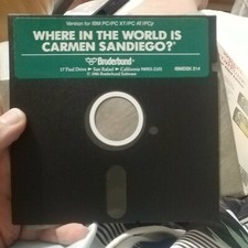 Where in the World is Carmen Sandiego-Floppy Disc-Software-Broderbund-IBM PC