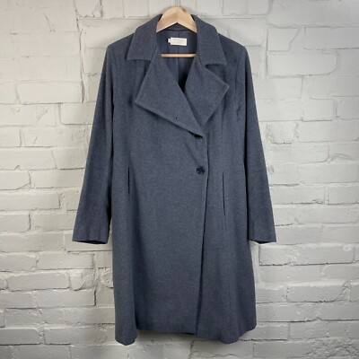 Toast Long Coat Jacket UK 12 Button Up Grey Cashmere Wool Parka Trench Collar