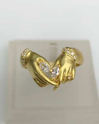 Unique Romantic Jewelry for Women, Adjustable Statement Ring Silver Gold Plated
