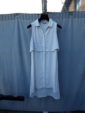 Phase Eight Grey Viscose Sleeveless Shirt Dress UK 10 VGC