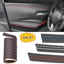 PU Leather Car Dashboard Decor Line Strip Sticker Moulding Trim Accessories 2M