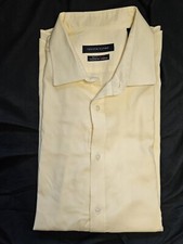 Tommy Hilfiger 80's 2 Ply Fabric Men's Size XL Yellow Striped Button Up Shirt