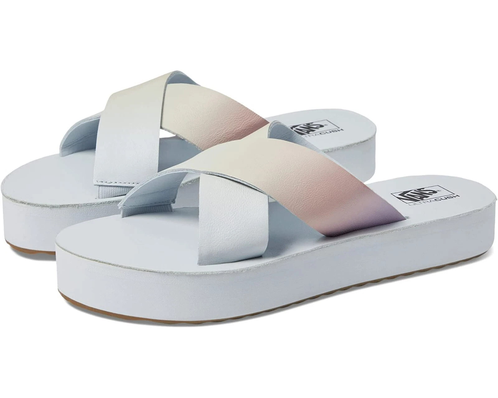 SANDALI DA DONNA VANS MEGA PLATEAU CINTURINO A CROCE NUOVI CON ETICHETTE TAGLIA 7 NUOVI DI ZECCA PER 2023.