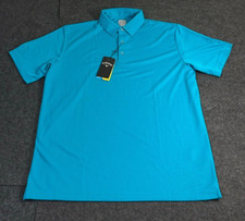 Callaway Opti-Dri UPF Blue Micro Texture Golf Polo Shirt Mens Size Large NWT 58