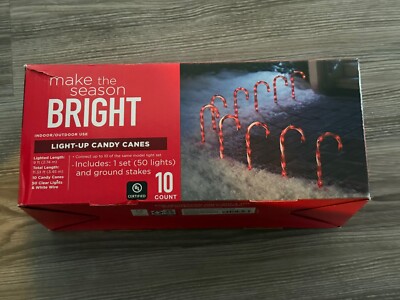 Light Up Candy Canes. 10 Canes With Ground Stakes 9 ' Long Red & White
