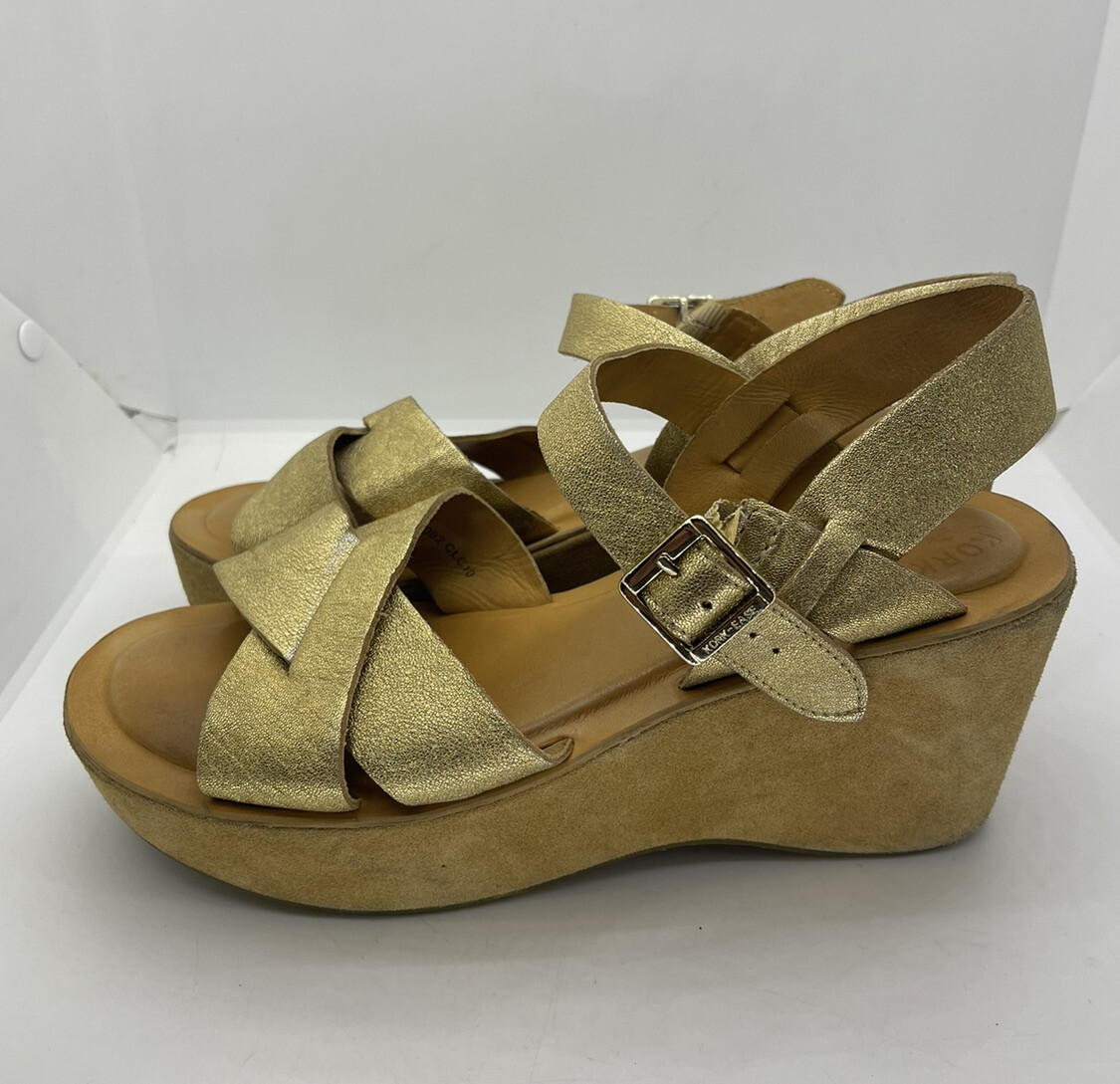 Kork Ease Ava Classic Wedge Sandal Leather Women Sz 1… Gem
