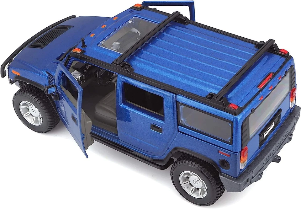 2003 Hummer H2 SUV Modellino Auto Metallo Maisto Special Edition Scala 1:27 - Immagine 4 di 4