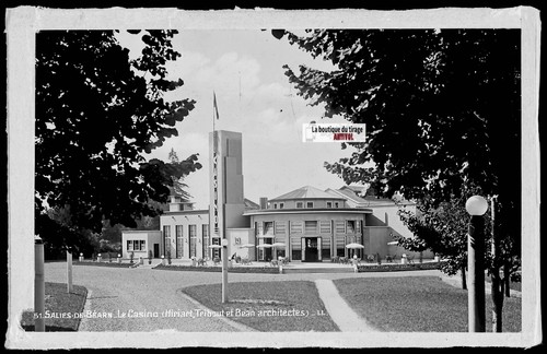 Plaque De Verre Ancienne – Négatif Photo 9x14 Cm – Vichy, Enfants Au Casino