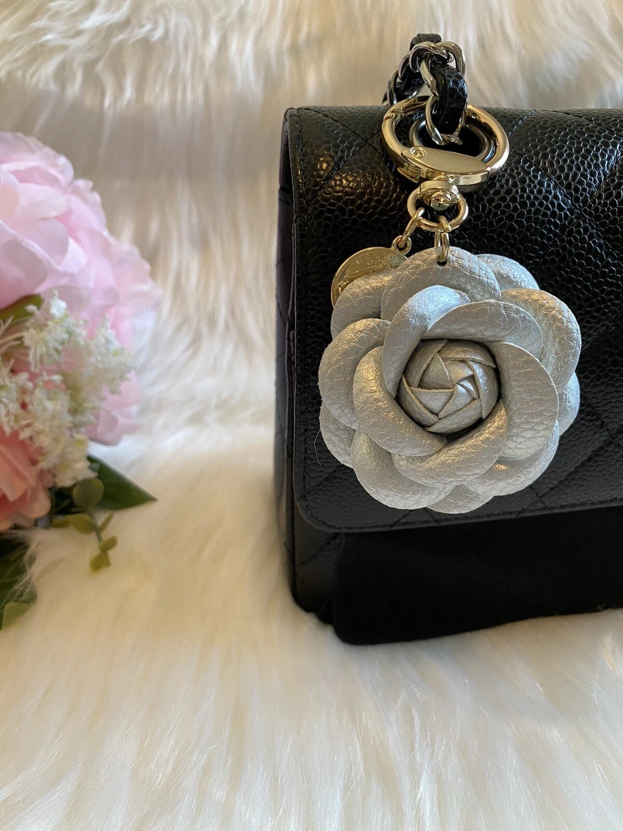 Camellia Flowers Bag Charm Keychain Key Ring Car Charm Silver eBay