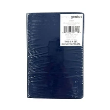 4 Pack A5 Hardcover Leatherette Simply Genius Journals , Ruled, 5.7” x 8.4” Navy