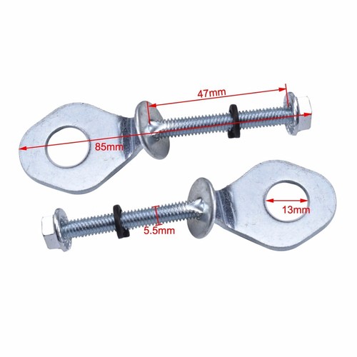 Pair 12mm Chain Wheel Axle Tensioner Adjuster Pit Dirt Bike Motorcycle - 第 1/2 張圖片