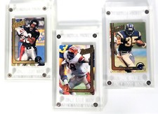 Lot of 3: NFL 1991 Action Packed 24k Gold Slabbed Trading Cards 1 of 1,000