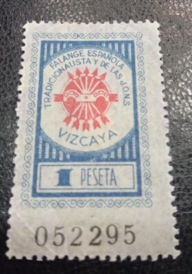 VIZCAYA.  EDIFIL 7.    1 PTA TRADITIONALISTISCHE SPANISCHE PHALANX.