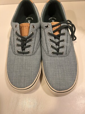 Sperry Striper II CVO Sneaker Canvas Boat Shoe Blue GreenMens