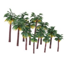 12pcs Layout Rainforest Plastic Palm Tree Scenery Model Tree Coconut Miniature