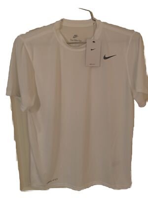 Nike 727982 -100 Men's Dri-Fit Tee WHITE Size MEDIUM