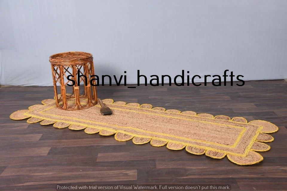 Indian Natural Rug Braided Cotton Home Decor Floor Mat Modern Area Rag Rugs - Image 3 of 4