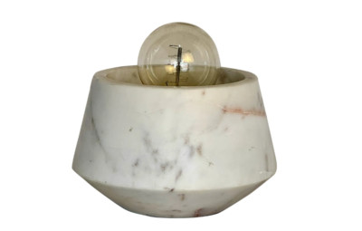 CB2 White Marble Modern Table Lamp