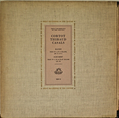 HAYDN: Trio No. 1/SCHUBERT: Trio No. 1-NM1958LP CORTOT/THIBAUD/CASALS DOWEL COV