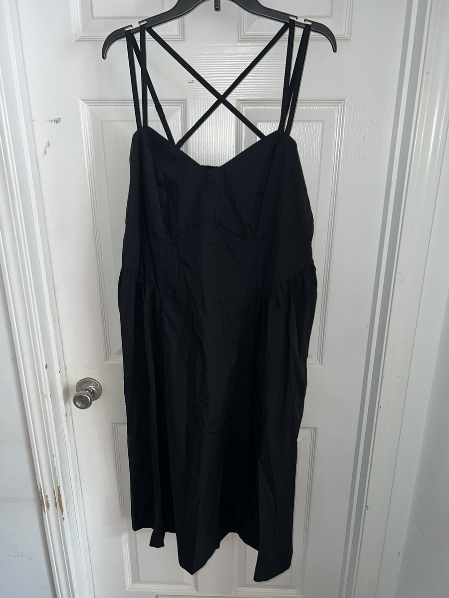 A New Day Womens Black Dress Spaghetti Strap Maxi Dress W/Pockets Women Q