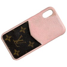 Louis Vuitton iPhone X Xs Bumper Pink Brown Monogram M68892 Cover Case Used